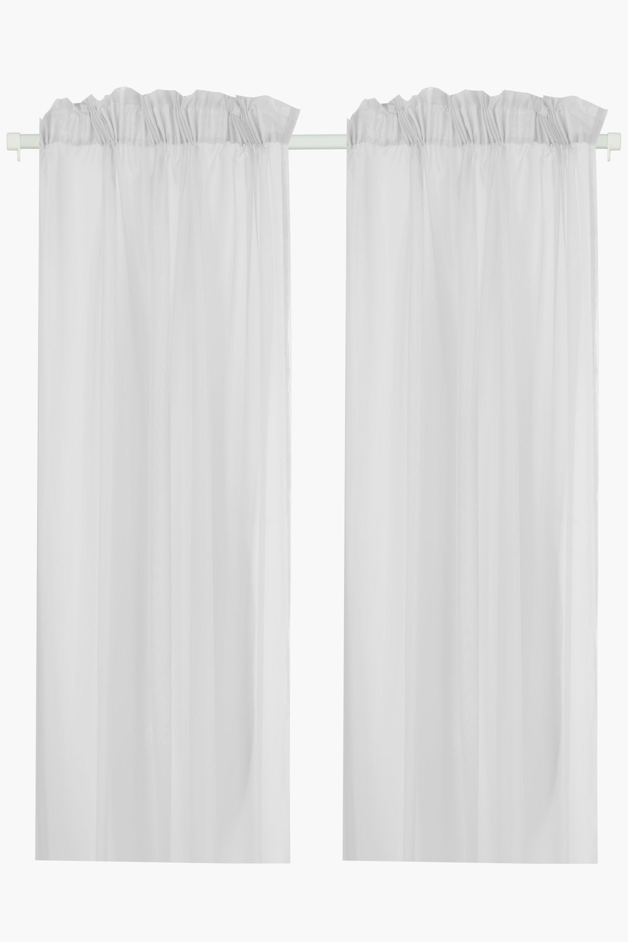 2 Pack Sheer Voile 140x225cm Taped Curtain