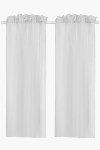 2 Pack Sheer Voile 140x225cm Taped Curtain