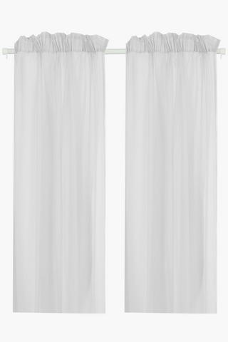 2 Pack Sheer Voile 140x225cm Taped Curtain