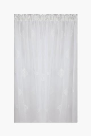 Sheer Block Print Taped Curtain, 230x218cm