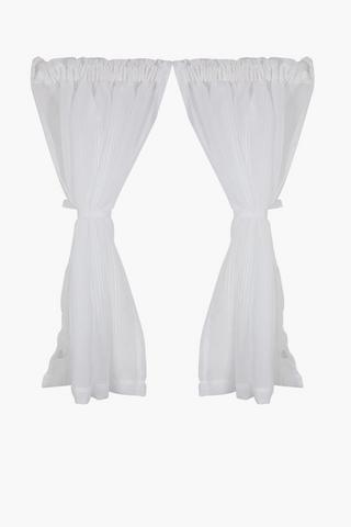 2 Pack Stripe Sheer Cafe Curtain, 110x120cm