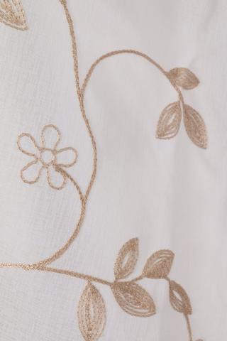 2 Pack Embroidered Leaf Sheer Curtain, 110x120cm