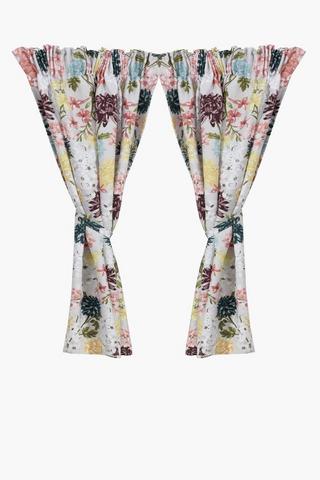 2 Pack Floral Cafe Curtain, 110x120cm