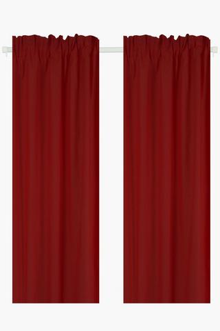 2 Pack Microfibre Taped Curtain, 150x218cm