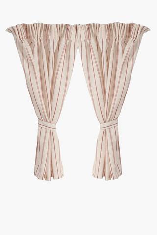2 Pack Sheer French Stripe Cafe Curtain 110x120cm