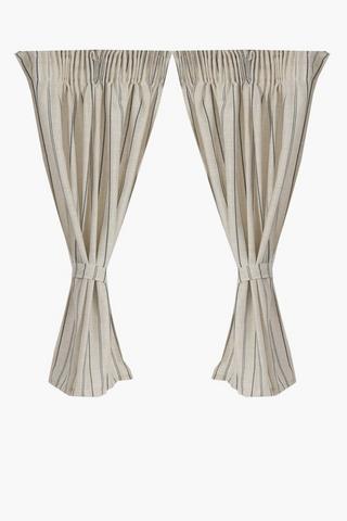 2 Pack Sheer French Stripe Cafe Curtain 110x120cm