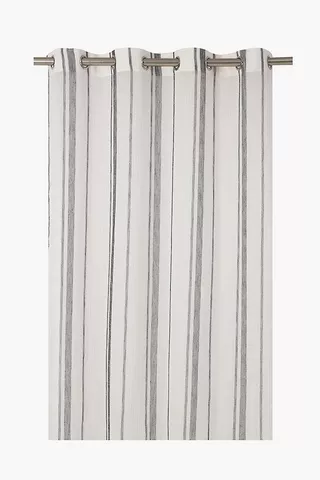 Textured Sheer Stripe Eyelet Curtain 140x225cm