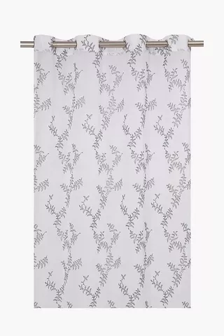 Sheer Embroidered Leaf Eyelet Curtain 140x225cm