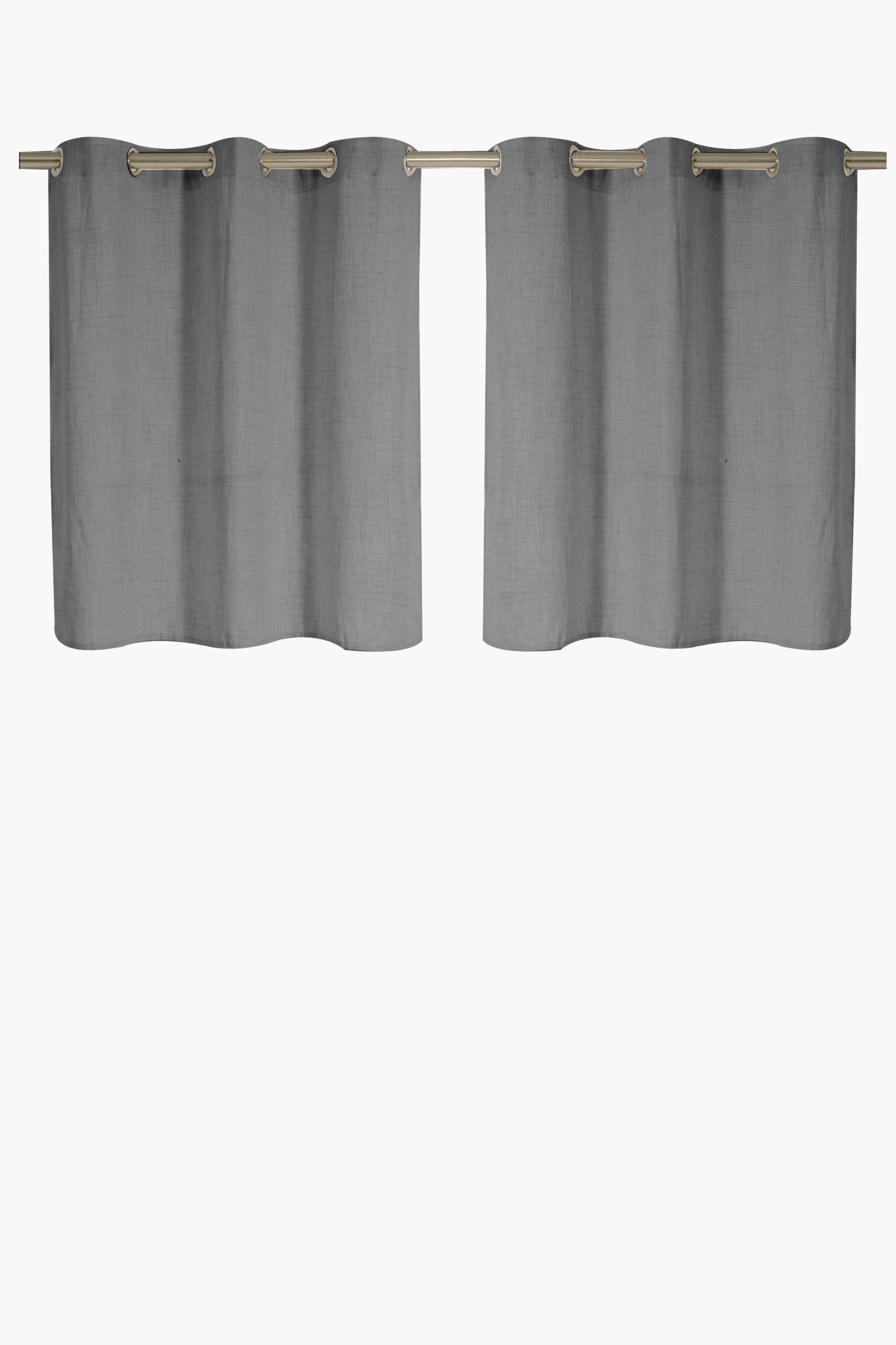 2 Pack Bronx Eyelet Cafe Curtain 110x130cm