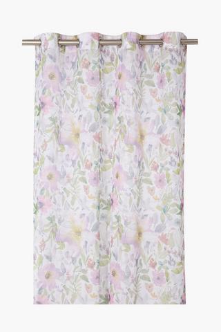 Printed Floral Sheer Eyelet Curtain 140x225cm