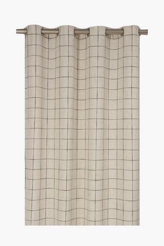 Jacquard Linen Look Eyelet Curtain, 140x225cm