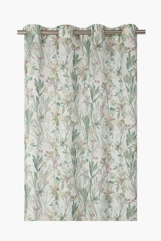 Floral Slub Detail Eyelet Curtain, 140x225cm