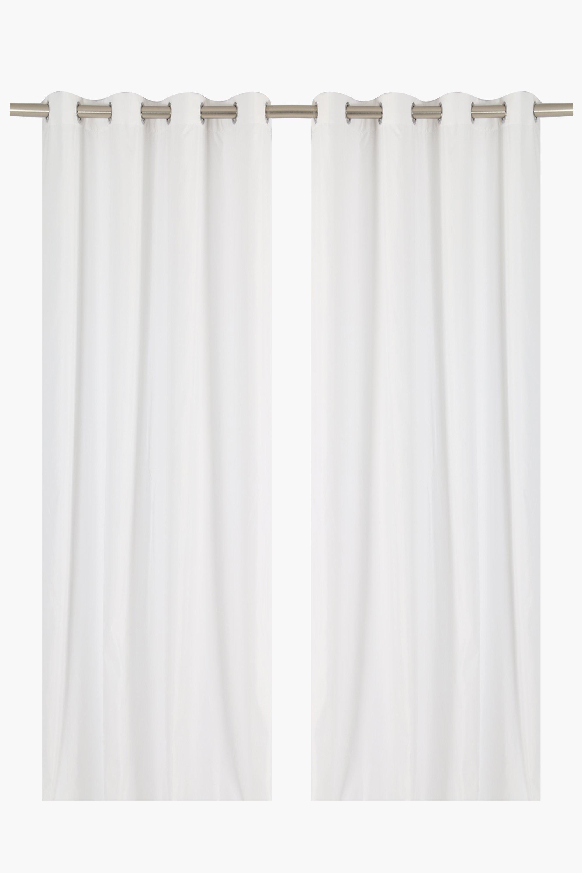 2 Pack Geo Natural Unlined Microfiber Curtain 140x218cm