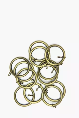 Antique Brass 12 Pack Rod Rings, 19mm