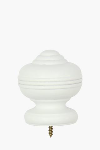 2 Pack Ribbed Wood Finial, 35mm