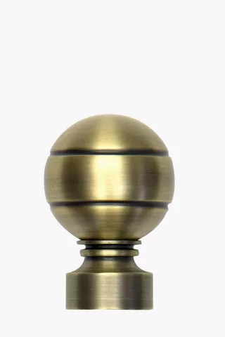 2 Pack Antique Brass Finial, 35mm
