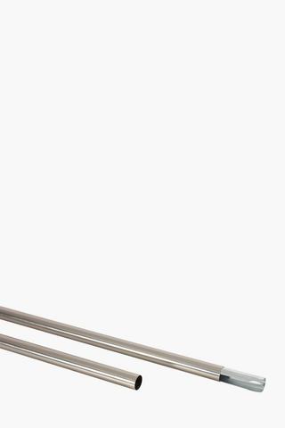 3 Piece 3m Brushed Silver Rod Set, 25mm
