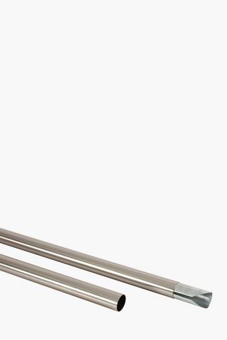 3 Piece 3m Brushed Silver Rod Set, 35mm