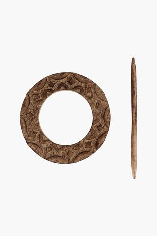 Mango Wood Round Disc Hold Back