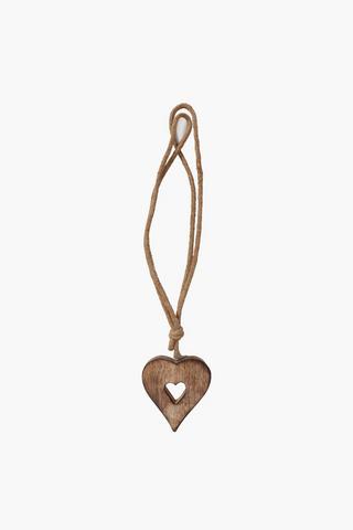 Wooden Heart Jute Tie Back