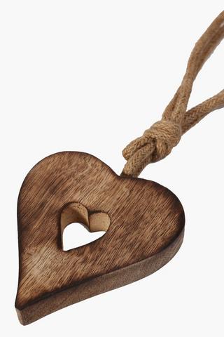 Wooden Heart Jute Tie Back