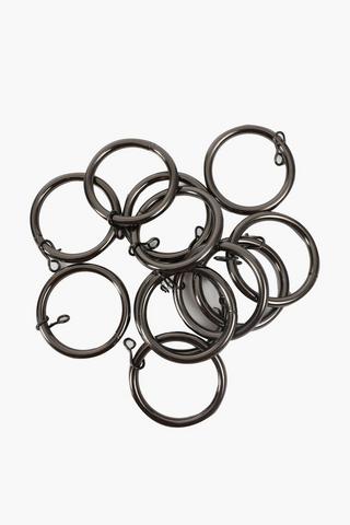 Brushed Metal 12 Pack Rod Rings, 35mm