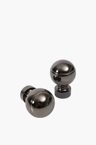 2 Pack Brushed Metal Finial, 35mm