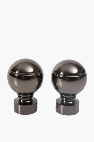 2 Pack Brushed Metal Finial, 35mm