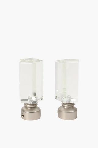 2 Pack Crystal Finial 25mm