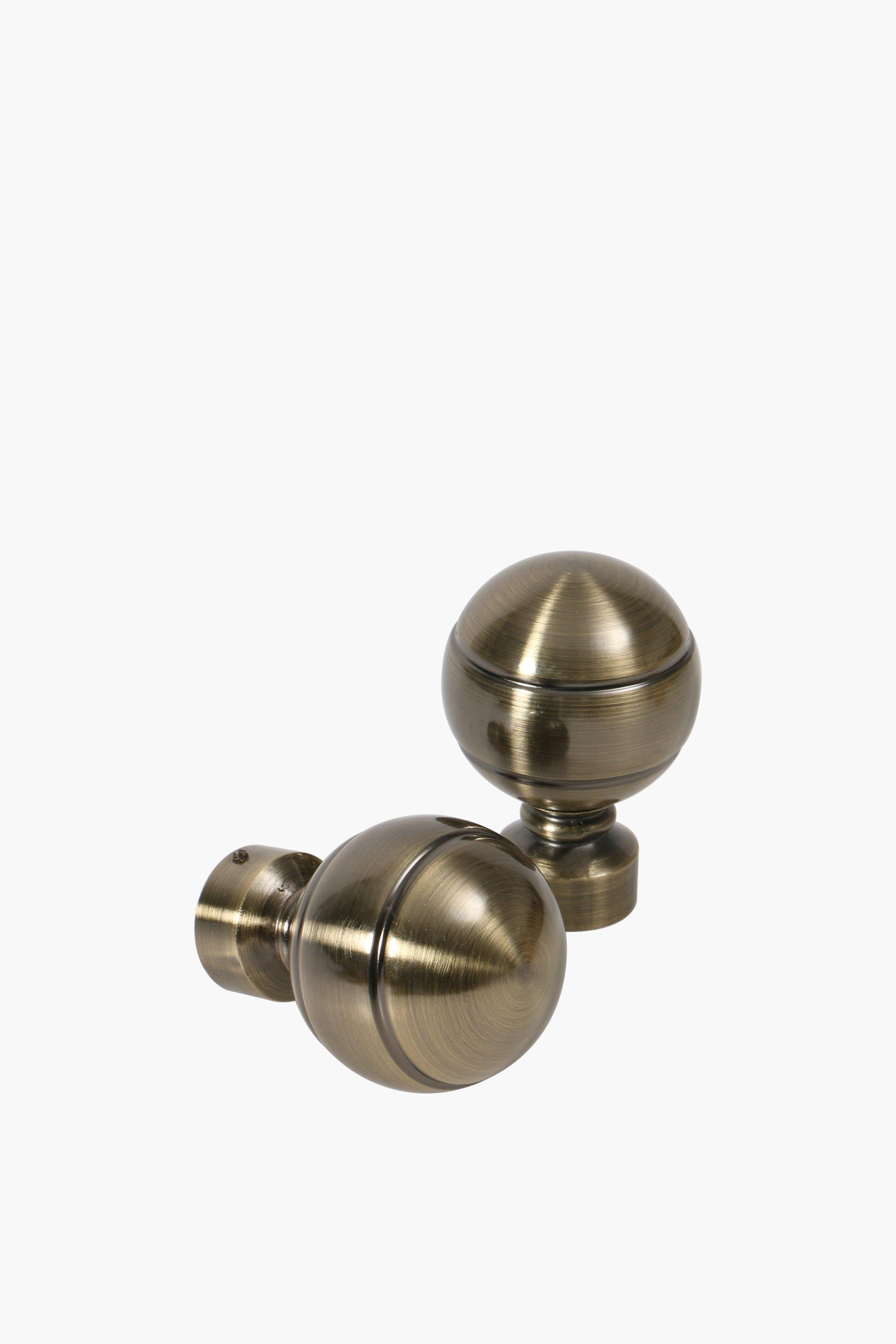 2 Pack Antique Brass Finial 25mm