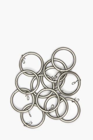 Brushed Metal 12 Pack Rod Rings, 25mm