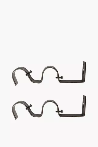 Brushed Metal 2 Pack Double Brackets, 35mm