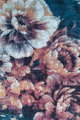 Printed Chenille Floral Garden Rug, 200x300cm
