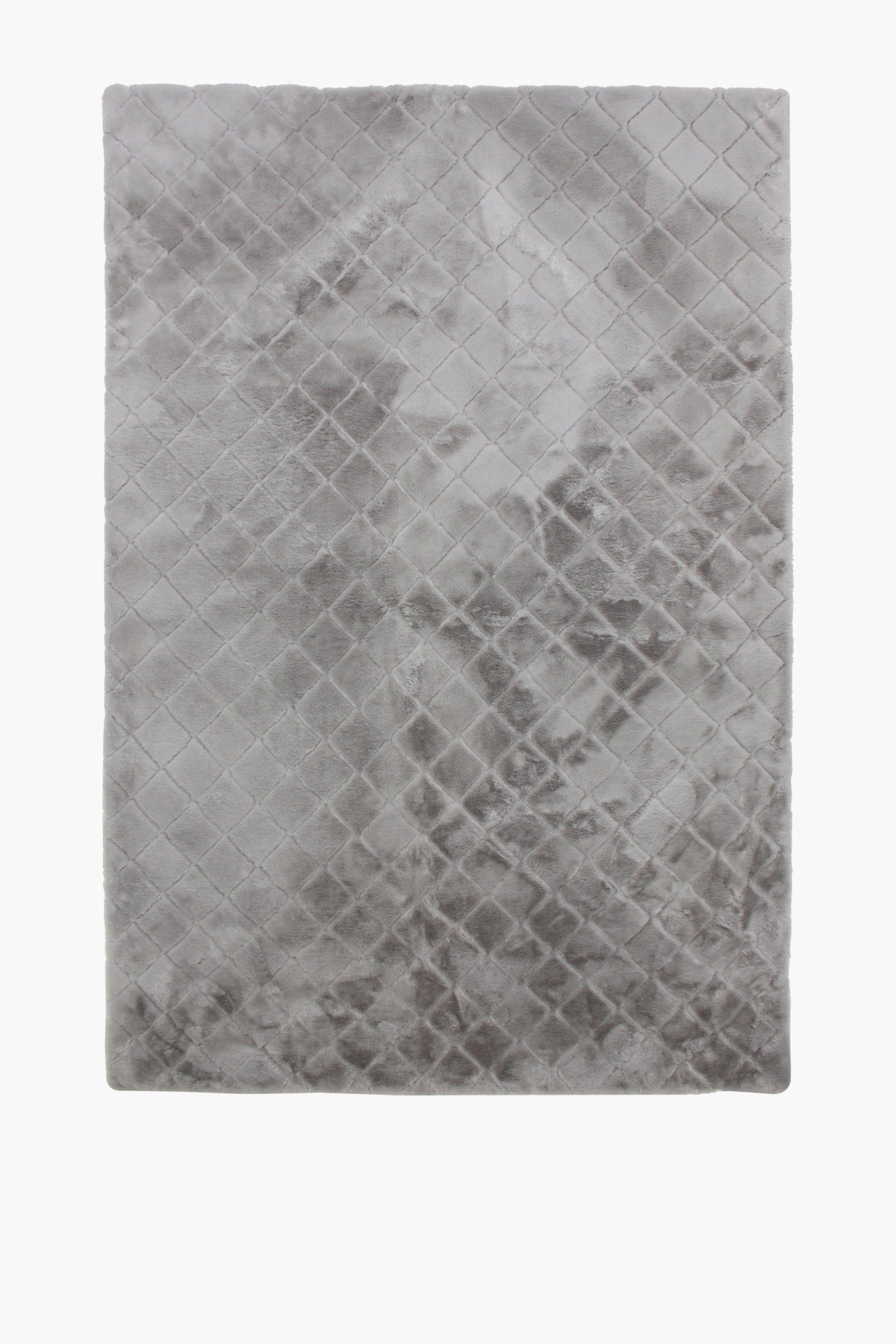 Faux Fur Embossed Trellis Rug 160x240cm