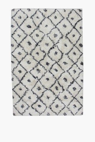 Shaggy Berber Diamond Rug, 120x180cm