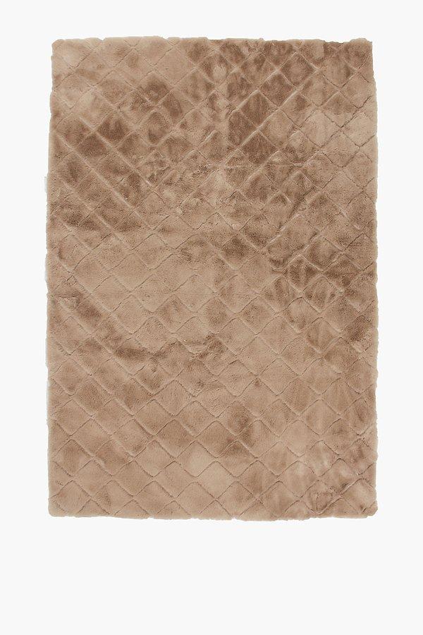 Faux Fur Embossed Trellis Rug, 120x180cm