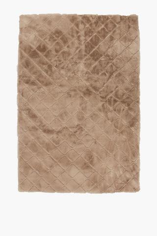 Faux Fur Embossed Trellis Rug 120x180cm