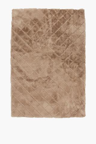 Faux Fur Embossed Trellis Rug 120x180cm