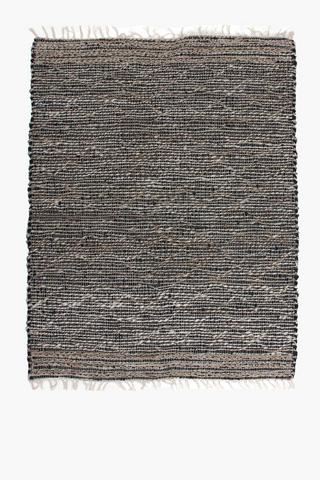 Leather Jute Mala Rug, 200x300cm