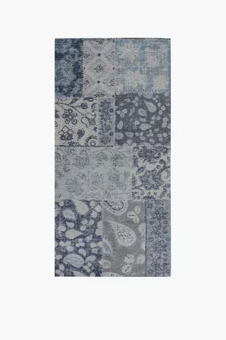 Chenille Paisley Patch Rug, 70x140cm