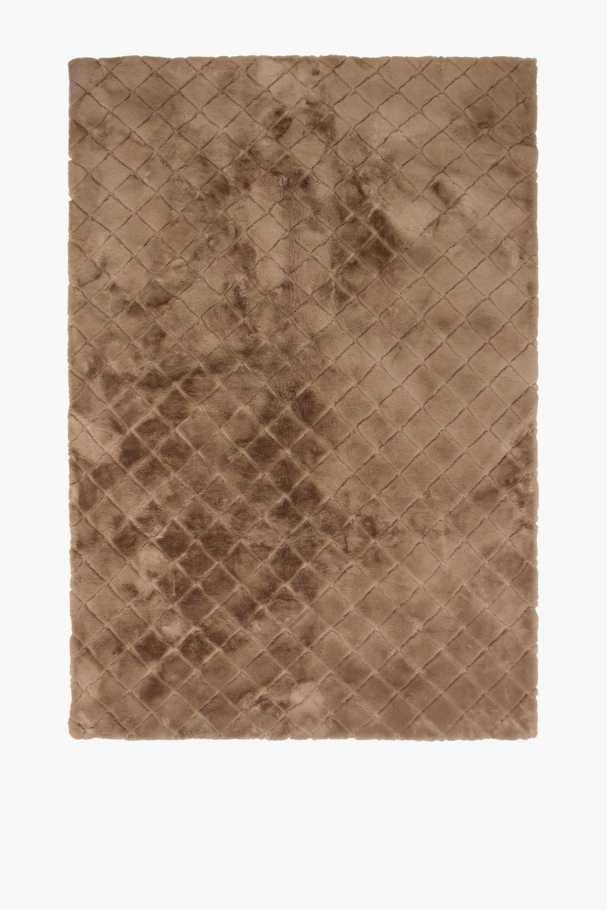 Faux Fur Embossed Trellis Rug 160x240cm