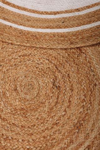 Jute Trim Round Rug 120cm