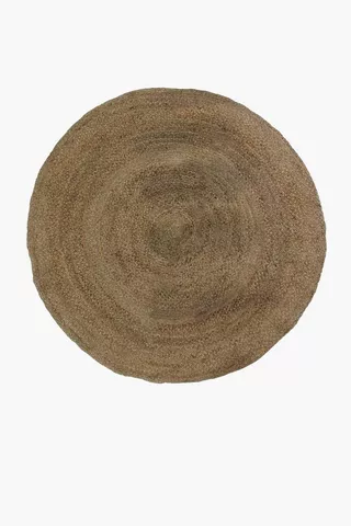 Knotted Jute Braided Round Rug, 180cm