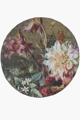 Chenille Printed Round Chamonix Rug 200cm