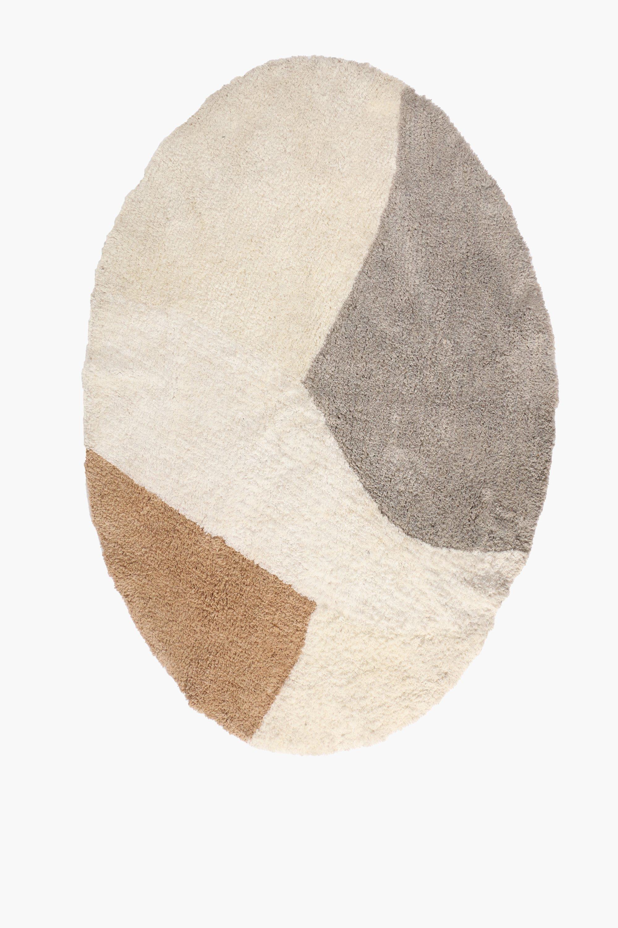 Shaggy Abstract Oval Rug 120cm