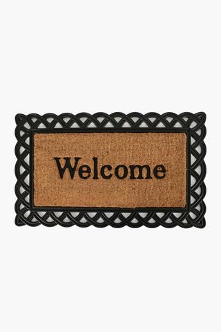 Coir And Rubber Welcome Door Mat, 45x75cm