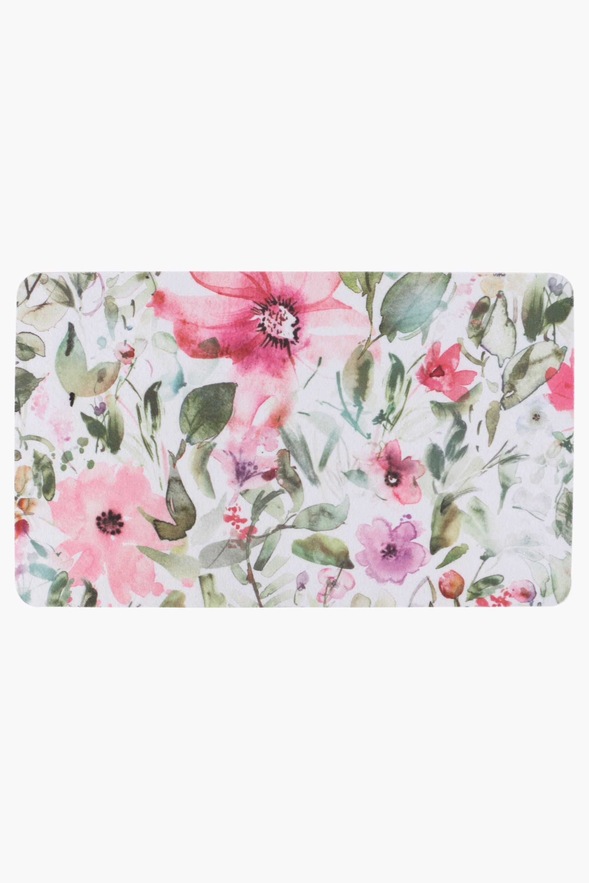 Pvc Floral Kitchen Mat 43x73cm