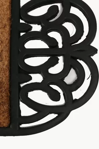 Rubber Coir Swirl Mat, 35x90cm
