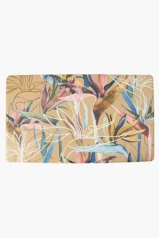 Hanna Botanical Cushion Vinyl Kitchen Mat, 45x75cm