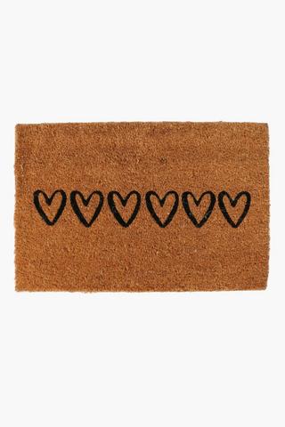 Coir Heart Door Mat 40x60cm